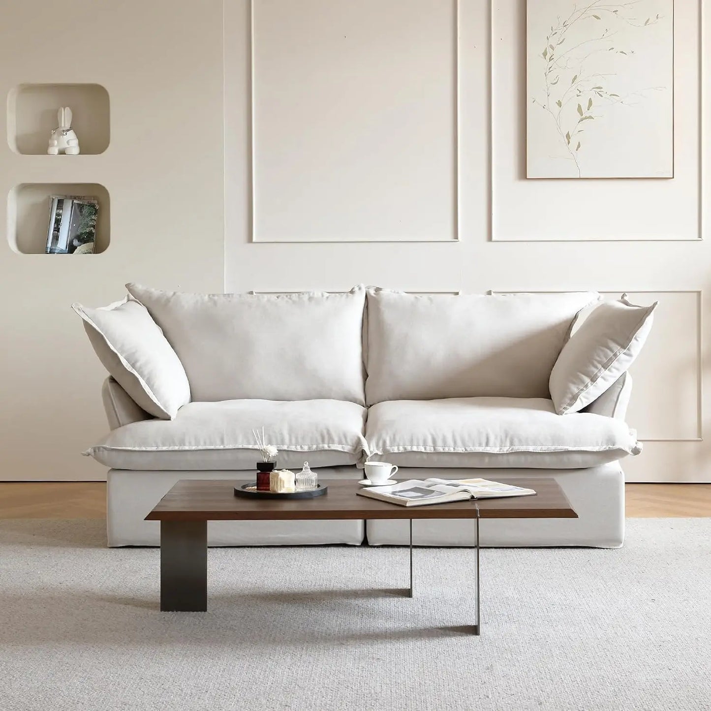 U Shape Couch Sectional for Living Room, Convertible Sectional Sofa, Modern Deep Seat Cloud Couch, Modular Sectional Couchs
