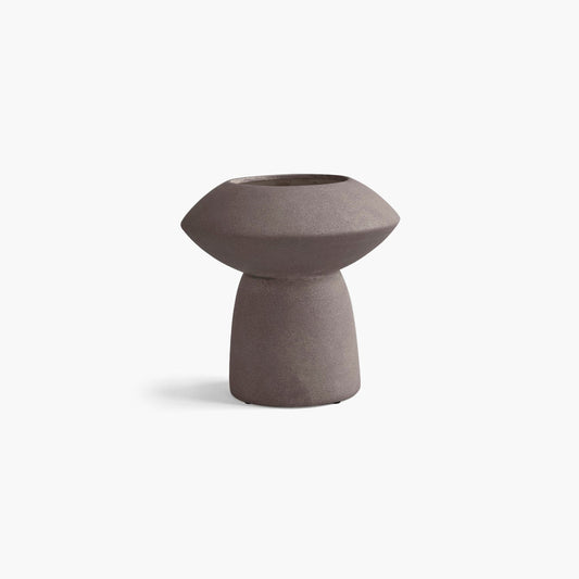 Sphere Vase - Fat Taupe, Handcrafted Ceramic Decorative Vase with Ornate Detailing