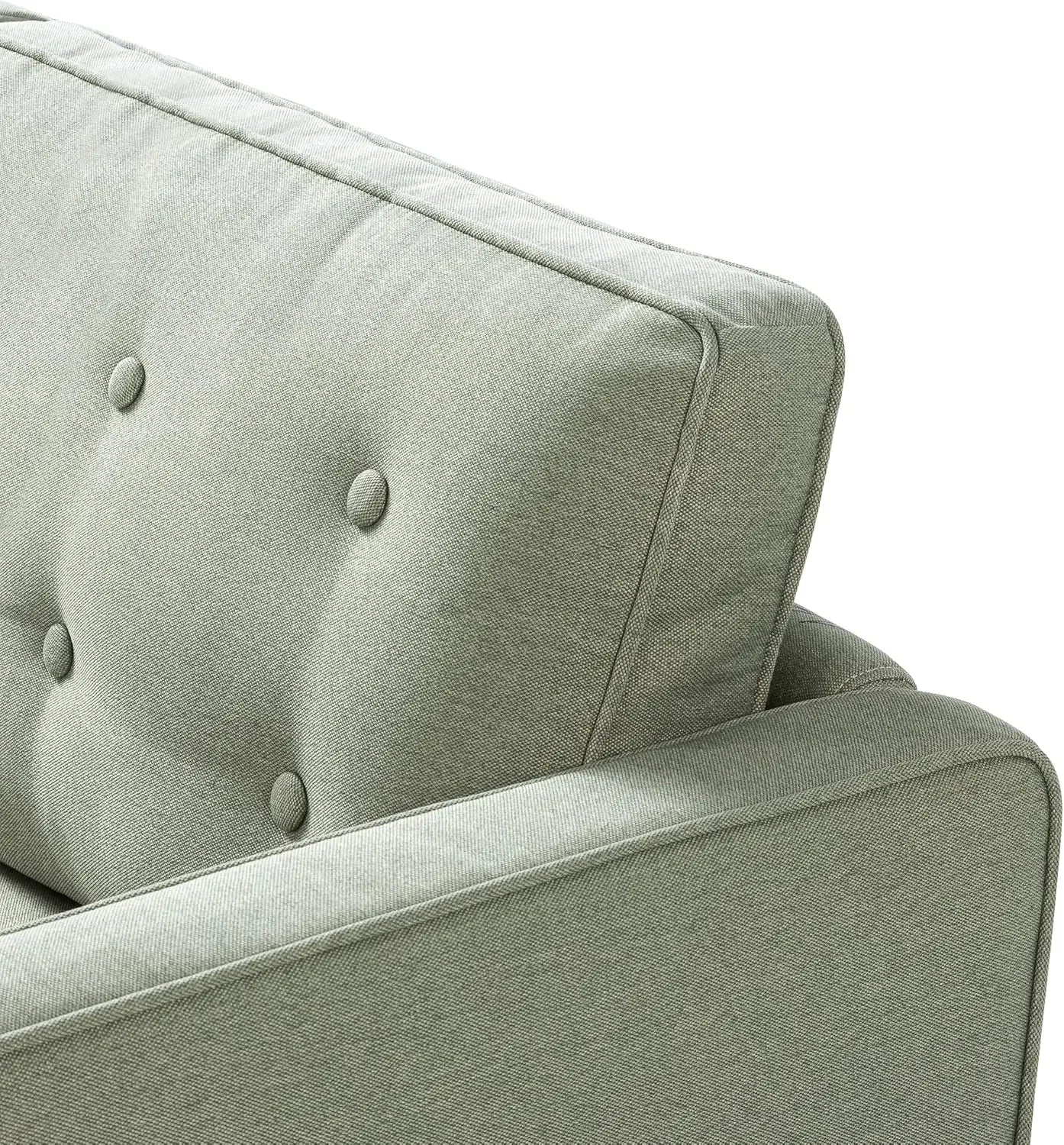 Lauren Sofa Couch / Button Tufted Cushions / Easy, Tool-Free Assembly, Pear Green