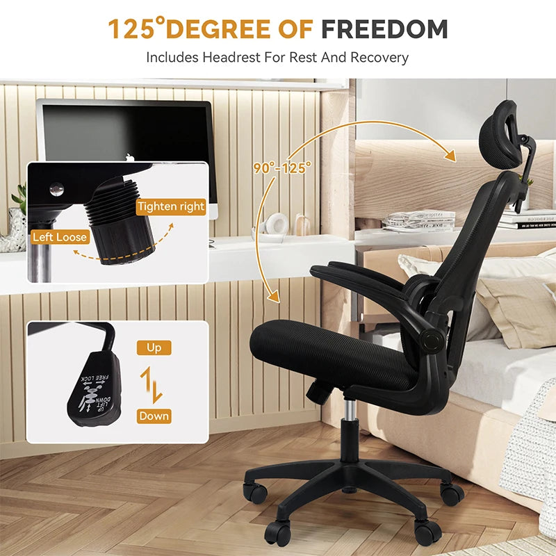 Office Chair Ergonomic High Back Chair Mesh Sliding Gaming Computer Chairs Adjustable Rotating Armchair Commercial Home Furnitur