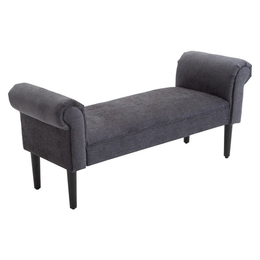 52" Modern Rolled Arm Bench Bed End Ottoman Sofa Seat Footrest Bedroom Entryway