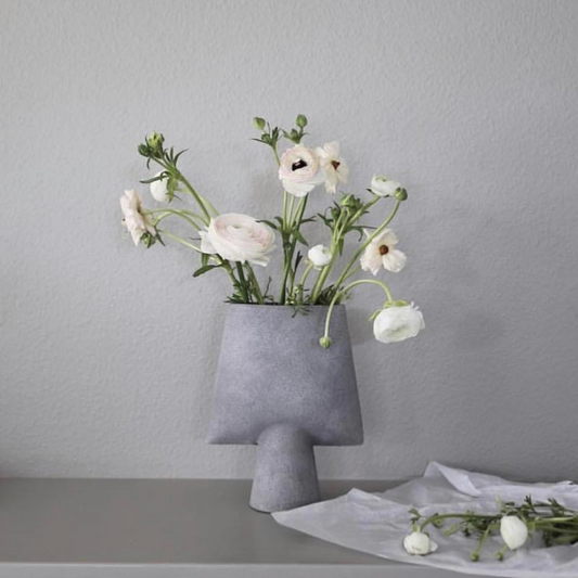 Sphere Vase Square - Mini Light Grey: Elegant Decorative Vase for Modern Spaces