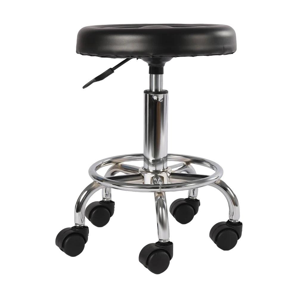 Hydraulic Stool with Adjustable Height for Salon Bars Home Office Rolling Rotating Chairs Equipped W/ 5 Wheels