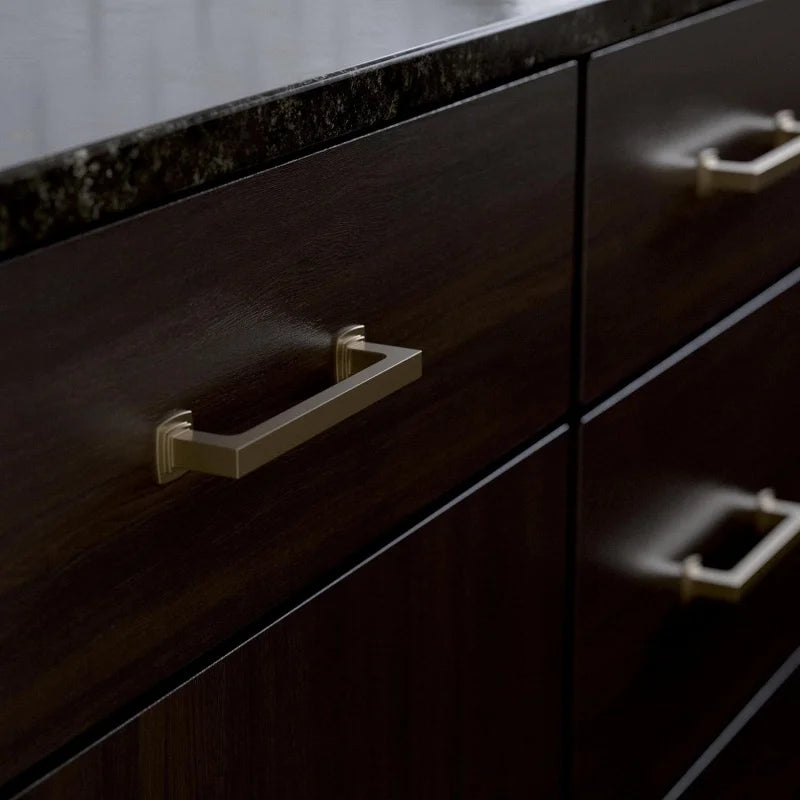 Parow (10-) Cabinet Handles 5-1/16" Champagne Bronze Cabinet Pulls Handles Cabinets and Drawers Cabinet Hardware Dresser