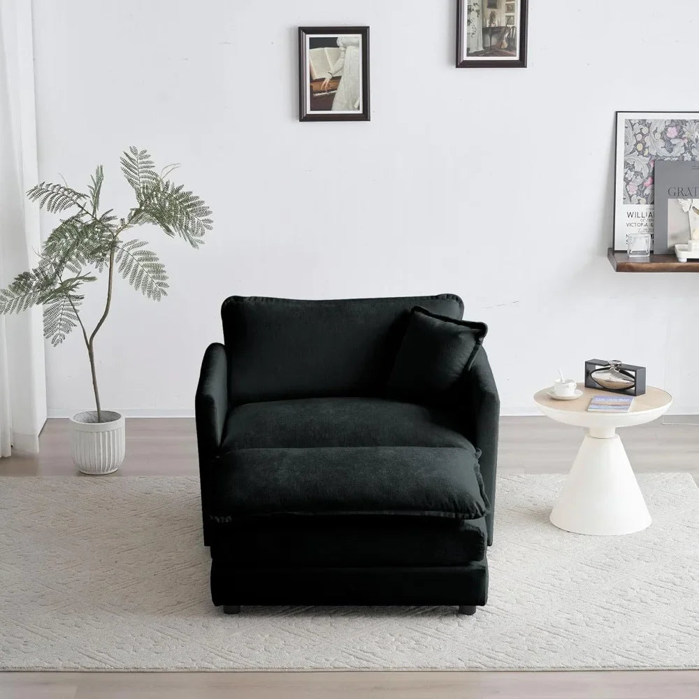 Ottomans Footrest for Living Room, Stool Bench Chaise Ottoman to Combine with Sectional Sofa for Bedroom Apartment