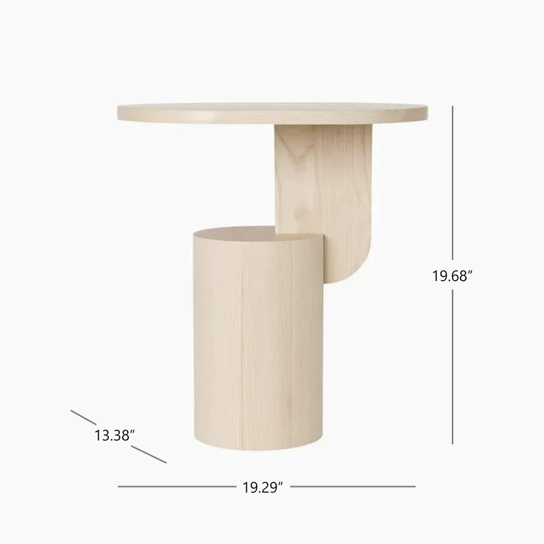 Insert Wood Side Table - Handcrafted Solid Ash Wood Design for Modern Interiors