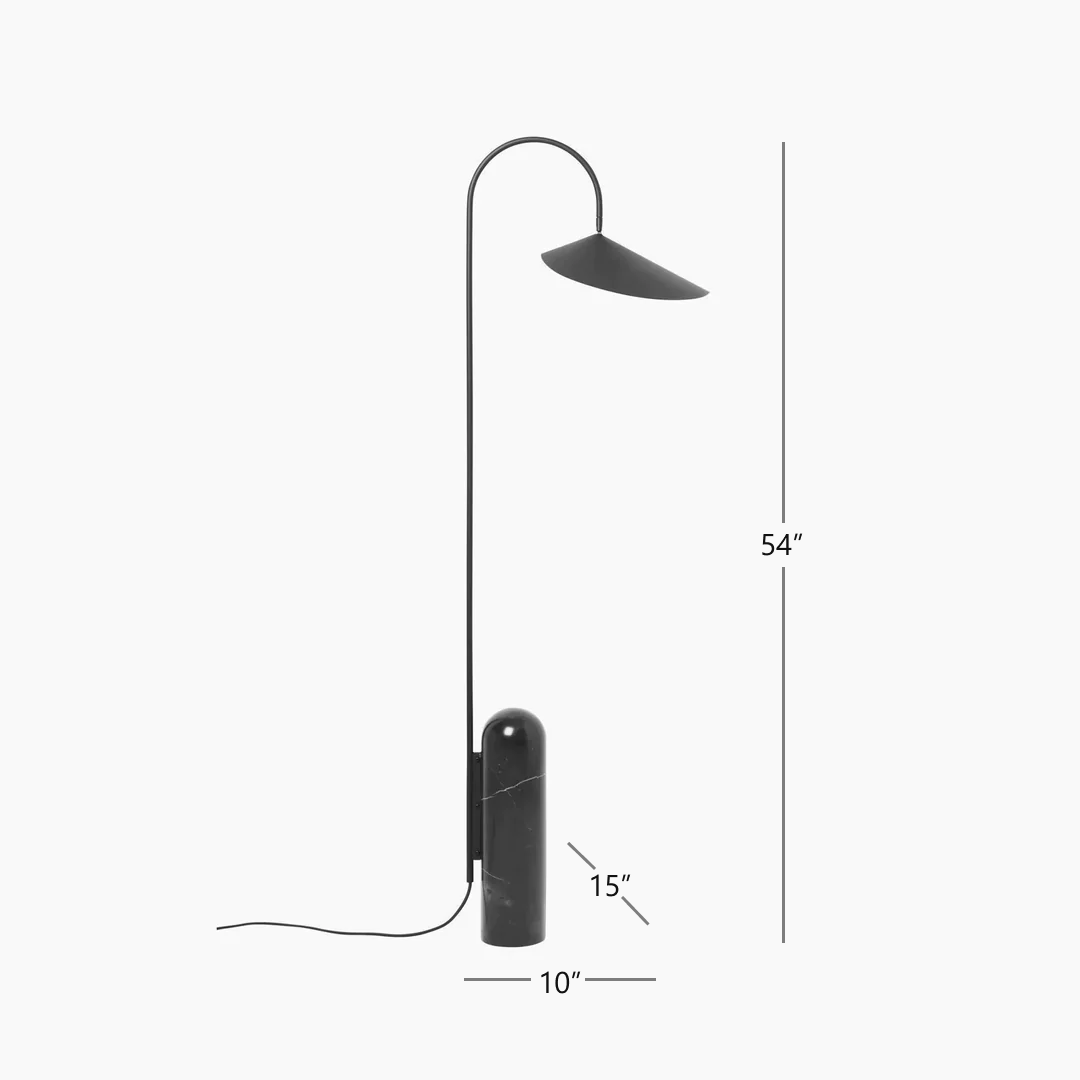 Arum Floor Lamp by K&S BRAN - Elegant Black Marble and Organic Design