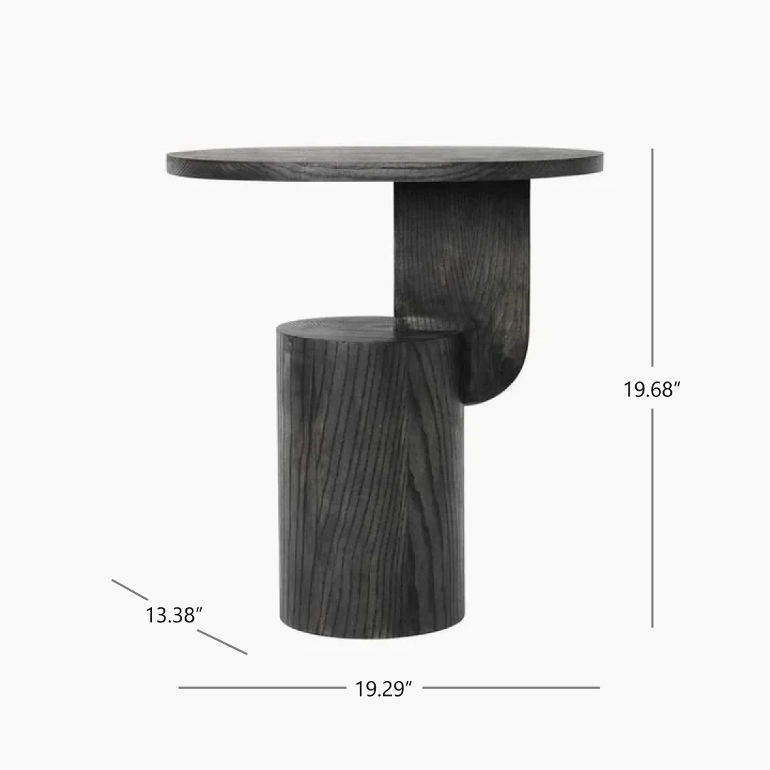 Insert Wood Side Table - Handcrafted Solid Ash Wood Design for Modern Interiors