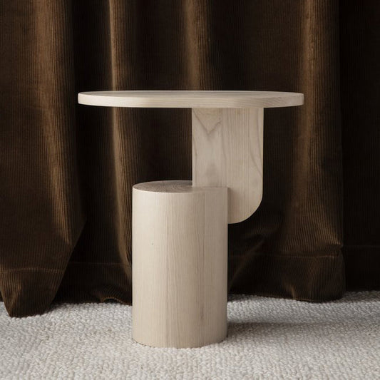 Insert Wood Side Table - Handcrafted Solid Ash Wood Design for Modern Interiors