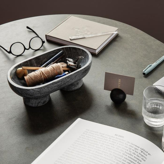 Elevated Design Alza Bowl in Marble Black and White – Stylish Centerpiece for Dining or Kitchen