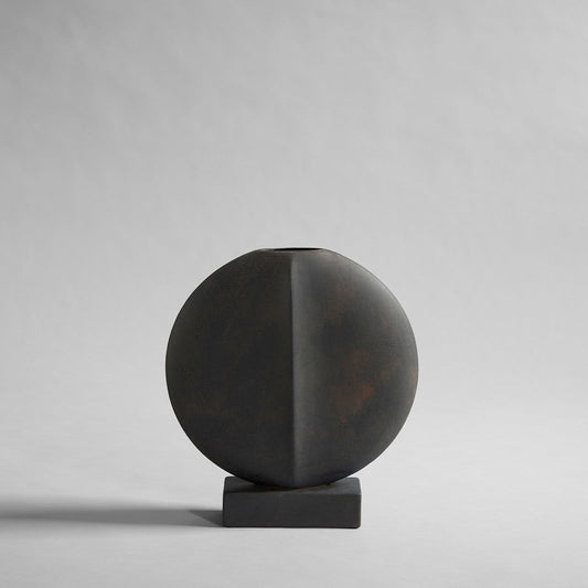 Guggenheim Mini Ceramic Vase - Sculptural Home Decor in Coffee and Dark Grey
